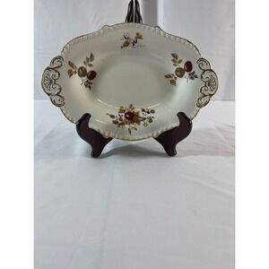 Vintage Royal Chelsea Bone China 10.5" Platter/Tray - Gold Rimmed Fruit Pattern